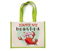 Getagift You Are My Lobster Themed Funny Canvas Shopping Jute Bag - Gift Fot Christmas. (Apple Green)