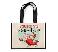 Getagift You Are My Lobster Themed Funny Canvas Shopping Jute Bag - Gift Fot Christmas. (Black)
