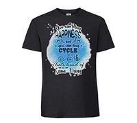 Getagift You Can't Buy Happiness But You Can Buy Cycle Thats Kind of The Same Thing Themed Black Colour Men Short Sleeve Soft Touch Cotton T-Shirt. (L)