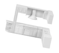 GETAJGHSD 1:25 Scale Miniature Kitchen Cabinet with Doll House Stove and Bathroom Washing Sink Prop for Dollhouse Furniture Model Set