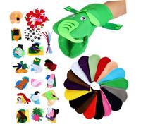 GETAJGHSD 1 Set DIY Hand Puppet Kit Felt Craft Accessories for Easy to Use Puppet Making Kit with Soft Material for Pretend Play and Party Favors