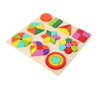 GETAJGHSD 1 Set Montessori Wooden Shape Learning Puzzle for Educational Rainbow Block for Boys and Develops Concentration Color Recognition Safe Lightweight Design