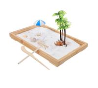 GETAJGHSD 1 Set Ocean Scene Sand Table Decor Miniature Beach Tray for Zen Garden Home Office Decoration Stress Relief and Creativity Boosting Playset