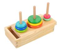GETAJGHSD 1 Set Rainbow Stacker for Fun Ring Game for Early Education Wooden Tower Stacking Rings for Developing Creativity and Parent Interaction