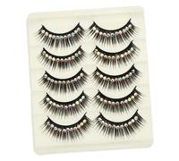 GETAJGHSD 10 Pairs Black Fiber False Eyelashes Dramatic Curl Performance Eyelash for Prom and Cosplay Makeup Enhancement to Make Eyes Look Bigger