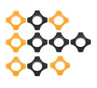 GETAJGHSD 10 Pcs Microphone Anti-Rolling Rubber Rings Four-Corner Shockproof Design, Handheld Mic Skidproof Protection Circles for Karaoke and Live Performance, Black and Orange