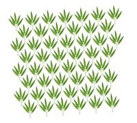 GETAJGHSD 100 Pcs Simulated Bamboo Leaves Plastic Plant Adornment Light Green Faux Branches for Home Office Shop Decoration and Easy to Maintain