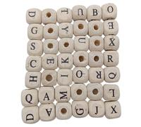 GETAJGHSD 100 Pcs Wooden Letter Beads 10mm Cube Shape Perforated Spacer Beads for Making Jewellery Bracelets and Anklets DIY Crafts for Those Crazy About DIY