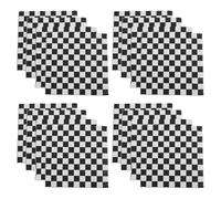 GETAJGHSD 100PCS Black and White Checkered Disposable Napkins, Party Paper Hand Towels for Weddings, Birthdays, Halloween, and Event Table Decoration
