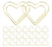 GETAJGHSD 100pcs Gold Metal Heart Shaped Paper Clips Small Decorative Document Clips for Office Organization and File Management