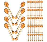 GETAJGHSD 100pcs Reusable Lip Balm Applicator Scoops Brown Plastic Lip Gloss Jar Spatula for Makeup Bottle Applicator Process and Travel, Portable and Resistant to Bending or Breaking