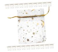 GETAJGHSD 100pcs Star Moon Organza Bags Drawstring Jewelry Pouches Mesh Favor Bags for Wedding