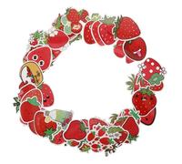 GETAJGHSD 100pcs Strawberry Stickers DIY Crafting Self-Adhesive Decals Cute Adorable Design Red Reward Stickers for Decorating Personal Items in Classroom and Home