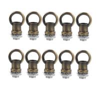 GETAJGHSD 10pcs Antique Bronze Hanging Light Hardware Hooks Closed Ring Nut Lifting Eye for Indoor Outdoor DIY Lighting Fixtures Secure Support