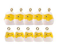 GETAJGHSD 10pcs Easter Chicken Charms for Jewelry Making Resin Flocking Pendant Smooth the Touch Sturdy DIY Keychains and Cell Phone Decorative Accessories