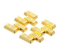 GETAJGHSD 10pcs Miniature Gold Bars Model for Dollhouse Accessories, Hollow Mini Simulation Gold Bricks, Tiny House Decor Props for Dollhouse Scene and Photography
