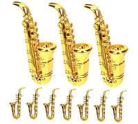 GETAJGHSD 10Pcs Miniature Saxophone Model Tiny Musical Instrument Decor for Dollhouse Photo Prop Unique Saxophone Decoration for Miniature Worlds