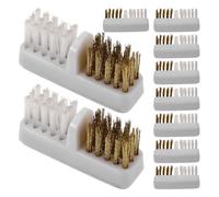 GETAJGHSD 10pcs Nail Drill Bit Cleaner Brush with Dual Heads for Electric Grinders, Plastic and Copper Material, High Efficiency Cleaning for Home and Industrial Use, Professional Manicure