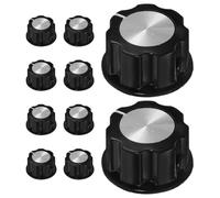 GETAJGHSD 10pcs Volume Knob Replacement Audio Potentiometer Knob with Aluminium Alloy and Bakelite Material Modern Sl esign Comfortable Grip Smooth Adjustment for Bass and Potentiometers