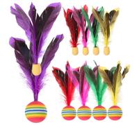 GETAJGHSD 10pcs Wear-resistant Badminton Shuttlecocks with Plastic and Plume Material for Outdoor and Indoor Games, Improving Motor Skills and Coordination for Adults and Young Players