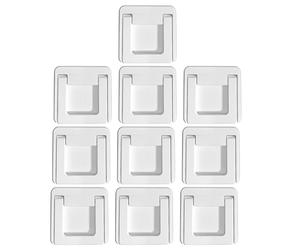 GETAJGHSD 10pcs White Abs Sliding Door Pull Handles with Flush Pull Ring and Window Lock Limiter for Safety, Easy Installation Self-Adhesive Design, for Household Doors and Windows