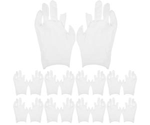 GETAJGHSD 12 Pairs Moisturizing White Cotton Fingerless Gloves Classic Elegant Design Easy Operation Work Gloves for Adults Women Formal Occasions