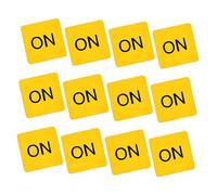 GETAJGHSD 12 Sheets Caution Decal Stickers for Device Switch Buttons Easy Peel Off Label Tags with Luminous Warning Design Adhesive Safety Stickers for Flat Surfaces No Residue Removal