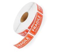 GETAJGHSD 125pcs/roll Fragile Warning Stickers Adhesive Warning Sign Self-adhesive Backside Large Font Text 1x3 Inch Raflacoat Material Good Package Sign for Moving to Another House