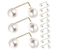 GETAJGHSD 12pcs Adjustable Waist Tightener Clips with Pearl Hem for Jeans and Skirts, Alloy Decorative Pins for Women Clothing, Multi-function No Sewing Button Clips for Pants and Blouses