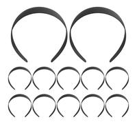 GETAJGHSD 12Pcs Black Plain Blank Headbands 3.0X37Cm No Teeth DIY Hair Bands for Women Hair Accessories Headband Making Supplies