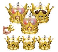 GETAJGHSD 12pcs Gold Plated Fillable Crown Candy Boxes with Dome Plastic Candy Holders for Bridal Shower Princess Birthday Party Treat Storage and Decoration