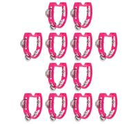 GETAJGHSD 12pcs Handheld Plastic Tambourines with Jingle Bells, Pink Rhythm Percussion Instruments for and Adults, Classroom Music and Early Education Hand Bells