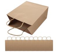 GETAJGHSD 12pcs Kraft Paper Bags with Handle Design Rustic Style Small Brown Bags Convenient for Carrying for Parties and Themed Events Sturdy and Unique