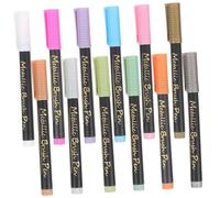 GETAJGHSD 12Pcs Metallic Markers Pens Water-based Ink Soft Brush Tip Colored Pens for Drawing Graffiti Artistic Use with Ergonomic Grip