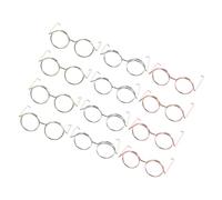 GETAJGHSD 12Pcs Miniature Doll Glasses Set Rose Gold Silver Gold Fashionable Lensless Eyewear for Dress Up Role Play and Doll Decoration Accessories