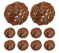 GETAJGHSD 12pcs Rattan Decorative Balls for Vase Fillers and Bowl Centerpiece, 7cm Coffee- Rustic Natural Orbs, Lightweight and Easy to Use for Party and Home Décor
