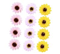 GETAJGHSD 12pcs Scented Soap Flower Bouquet with Decorative Sunflower Design Soft Thickened Petals in Pink Purple Moisturizing Glycerin Soap for Home Wedding Hotel Decor and Photo Props