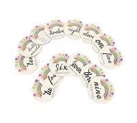 GETAJGHSD 14Pcs Wooden Milestone Cards for Newborn Photography Monthly Age Celebration Non Chemical Graffiti Print Beautiful Wood Grain for Memory Recording