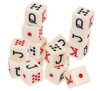 GETAJGHSD 15Pcs Spanish Poker Dice Set Ivory Color Acrylic Wear-Resistant Dice for Party Games Portable Game Supplies for Friends and Family Gatherings