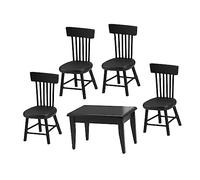 GETAJGHSD 1Set Scale Wooden Dining Table with Chairs for Dollhouse Decor DIY Projects and Miniature Scene Creation Lightweight Design