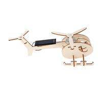 GETAJGHSD 1Set Solar Powered Wooden Airplane Model DIY Helicopter Assembly for Lightweight Stable Flight for Exploration and Education