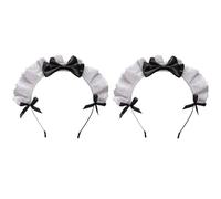 GETAJGHSD 2 Pcs Lolita Bowknot Hair Hoops for Lightweight Cloth Headbands with Pretty Lace Design Comfortable Wearing Feeling for Cosplay and Daily Decor