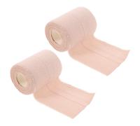 GETAJGHSD 2 Rolls Cotton Beige 2 Rolls Self Adhesive Flexible Stretchable Protective Wrap for First Aid Compression Fixation