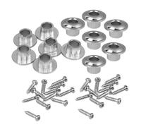 GETAJGHSD 2 Sets Acoustic Guitar Tuning Peg Bushings with Mounting Screws Semi-closed Vintage-style Ferrules for Wood Folk Guitar Retrofit Chrome for Professional and Personal Use