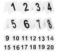 GETAJGHSD 20pcs Acrylic V-shaped Table Number Markers Double-sided Floor Evidence Markers Compact Restaurant and Game Accessory Table Signs 5.5x6.3cm White Background Black Numbers
