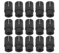 GETAJGHSD 20pcs Black Plastic Potentiometer Knob Cap with Pointer Marked Design, Compact Volume Control Knob for Electric Guitar and Mixer Board, for Sound Systems and DIY Electronics