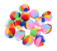 GETAJGHSD 20pcs Rainbow Yarn Cat Balls Interactive Kitten Chew Lightweight Felt Pom Poms for Indoor Cats and Pets Stress Relief Fun