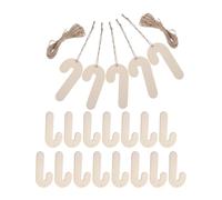 GETAJGHSD 20pcs Wooden Blank Candy Cane Ornaments with Rope, Unfinished Wood Hanging Decorations for Christmas Party Activities, Smooth Finish and Natural Wood Grain, Easy to Paint