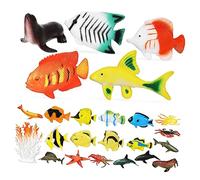 GETAJGHSD 24 Pcs Realistic Sea Creature Figures Educational Ocean Animal Models for Parties Detachable Design Fish Assorted Life