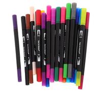 GETAJGHSD 24pcs Dual-tip Watercolor Marker Set with Soft Brush Tip and Fine Tip, Washable and Multifunctional Pens for Art Supplies and Journaling, Suitable for Students